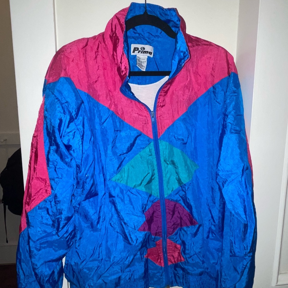 Vintage 80s Colorful Windbreaker Jacket
